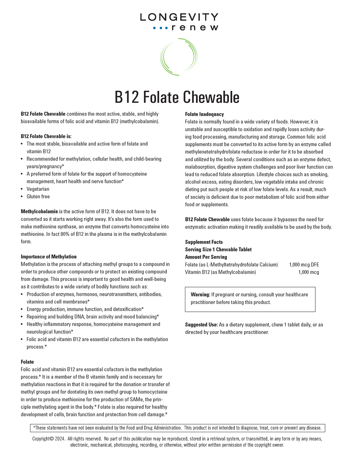 B12 Folate Chewable